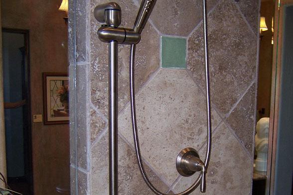 ADA remodeling in Denver bathroom with shower with grab bar