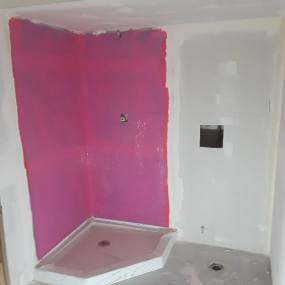 Waterproofing shower bathroom mid-remodel