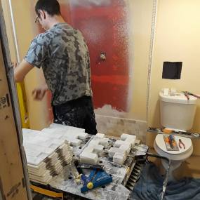 Mid-remodel in bathroom