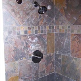 Custom tilework in shower